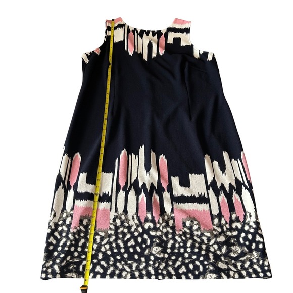 Maya Brooke Women's 22W Navy Pink White‎ Abstract Sleeveless Dress - Picture 7 of 8